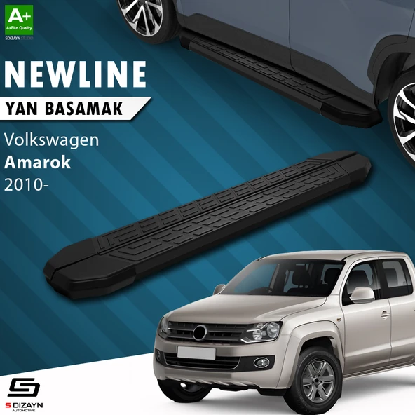 S-Dizayn VW Amarok NewLine Siyah Yan Basamak 203 Cm 2010-2023 A+ Kalite ürün görseli 1