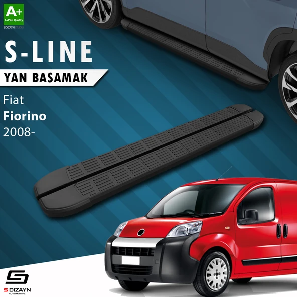 S-Dizayn Fiat Fiorino S-Line Siyah Yan Basamak 173 Cm 2008 Üzeri A+ Kalite ürün görseli 1