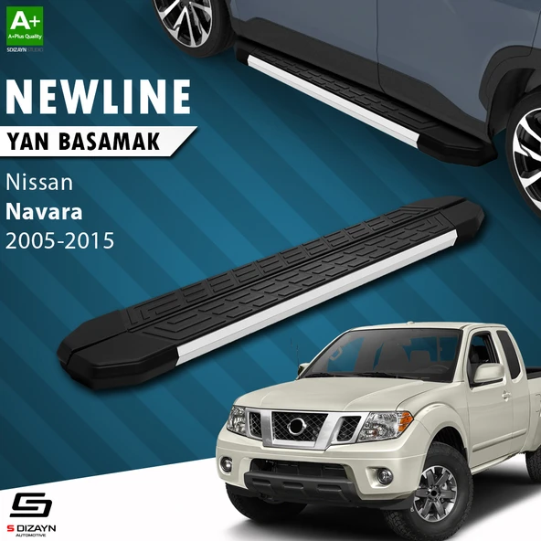S-Dizayn Nissan Navara 2 NewLine Aluminyum Yan Basamak 203 Cm 2005-2015 A+ Kalite ürün görseli 1