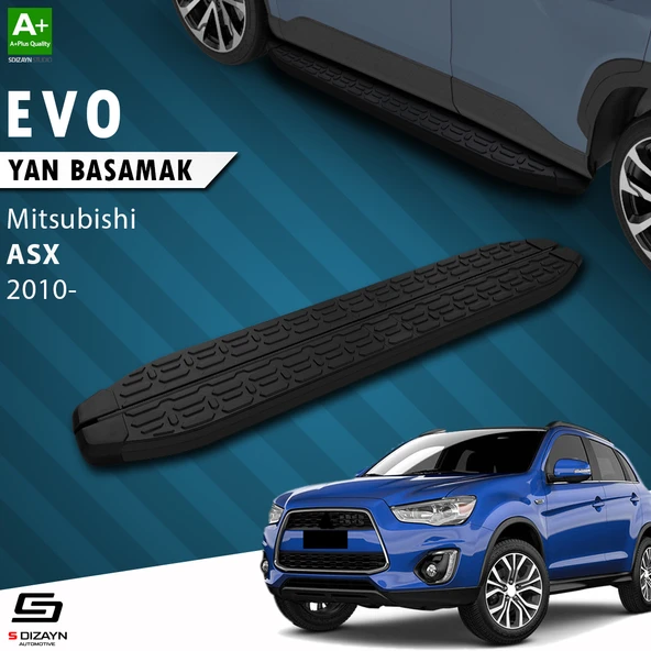 S-Dizayn Mitsubishi ASX Evo Siyah Yan Basamak 183 Cm 2010 Üzeri A+ Kalite ürün görseli 1