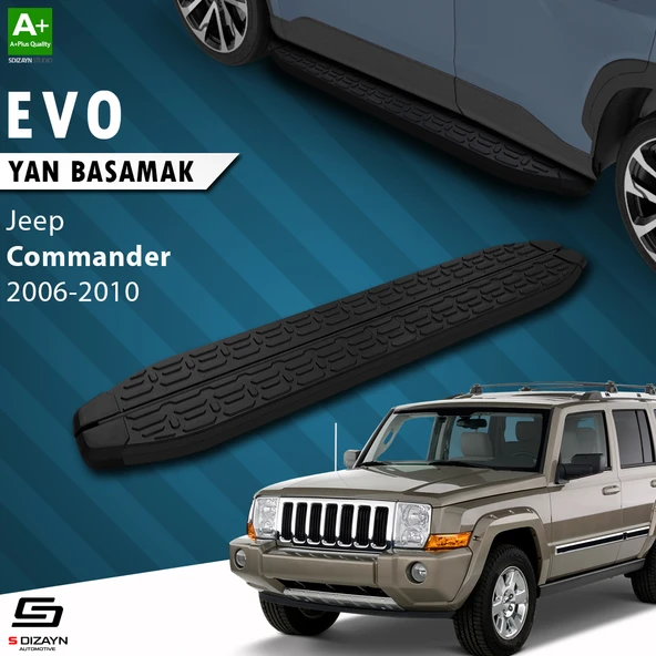 S-Dizayn Jeep Commander Evo Siyah Yan Basamak 173 Cm 2006-2010 A+ Kalite ürün görseli 1