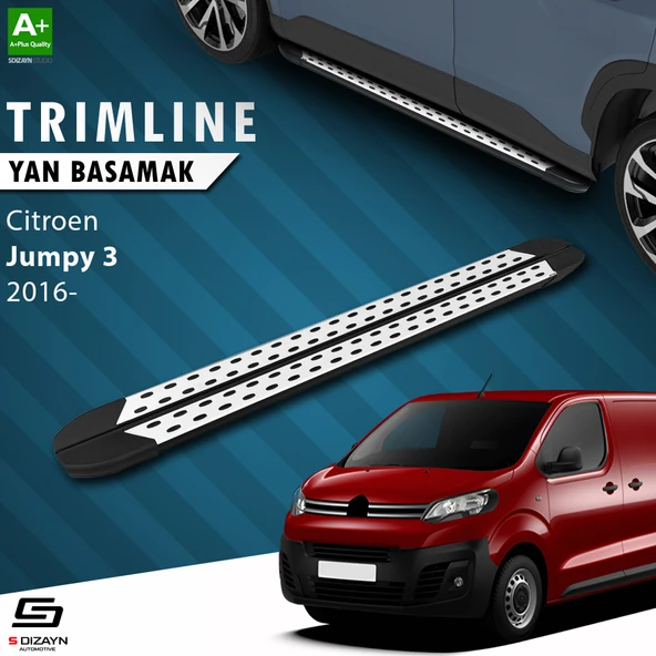 S-Dizayn Citroen Jumpy 3 Kısa Şase TrimLine Gri Yan Basamak 213 Cm 2016 Üzeri A+ Kalite ürün görseli 1