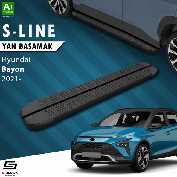 S-Dizayn Hyundai Bayon S-Line Siyah Yan Basamak 173 Cm 2021 Üzeri A+ Kalite ürün görseli 1