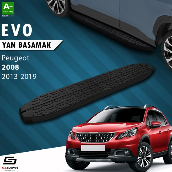 S-Dizayn Peugeot 2008 Evo Siyah Yan Basamak 173 Cm 2013-2019 A+ Kalite ürün görseli 1