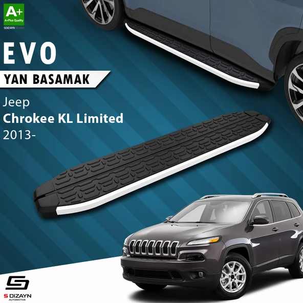 S-Dizayn Jeep Cherokee KL Evo Aluminyum Yan Basamak 173 Cm 2013-2023 A+ Kalite ürün görseli 1