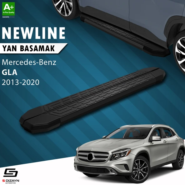 S-Dizayn Mercedes GLA X156 NewLine Siyah Yan Basamak 183 Cm 2013-2020 A+ Kalite ürün görseli 1