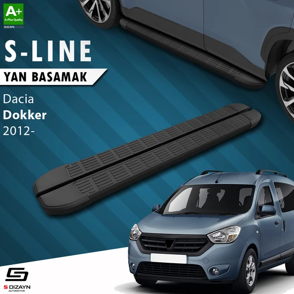 S-Dizayn Dacia Dokker S-Line Siyah Yan Basamak 203 Cm 2012 Üzeri A+ Kalite ürün görseli 1