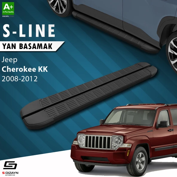 S-Dizayn Jeep Cherokee KK S-Line Siyah Yan Basamak 153 Cm 2008-2012 A+ Kalite ürün görseli 1