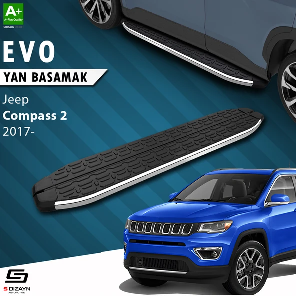 S-Dizayn Jeep Compass 2 Evo Krom Yan Basamak 173 Cm 2017 Üzeri A+ Kalite ürün görseli 1
