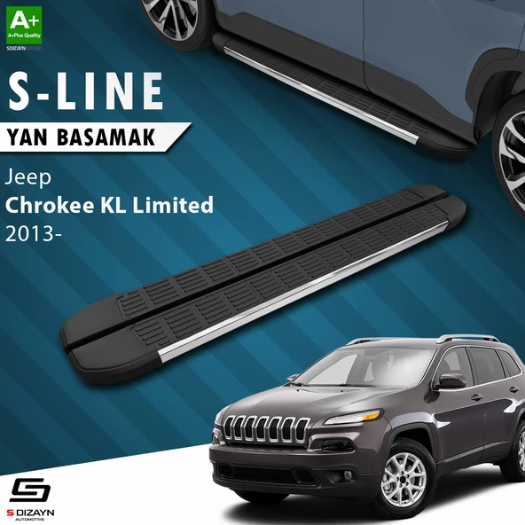 S-Dizayn Jeep Cherokee KL S-Line Krom Yan Basamak 173 Cm 2013-2023 A+ Kalite ürün görseli 1