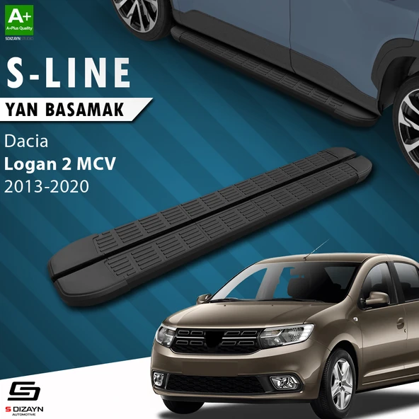 S-Dizayn Dacia Logan 2 MCV S-Line Siyah Yan Basamak 183 Cm 2013-2020 A+ Kalite ürün görseli 1
