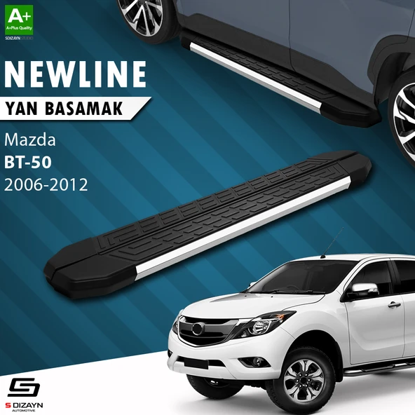S-Dizayn Mazda BT-50 Pick-Up NewLine Krom Yan Basamak 193 Cm 2006-2012 A+ Kalite ürün görseli 1