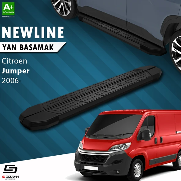S-Dizayn Citroen Jumper 3 Orta Şase NewLine Siyah Yan Basamak 253 Cm 2006-2022 A+ Kalite ürün görseli 1