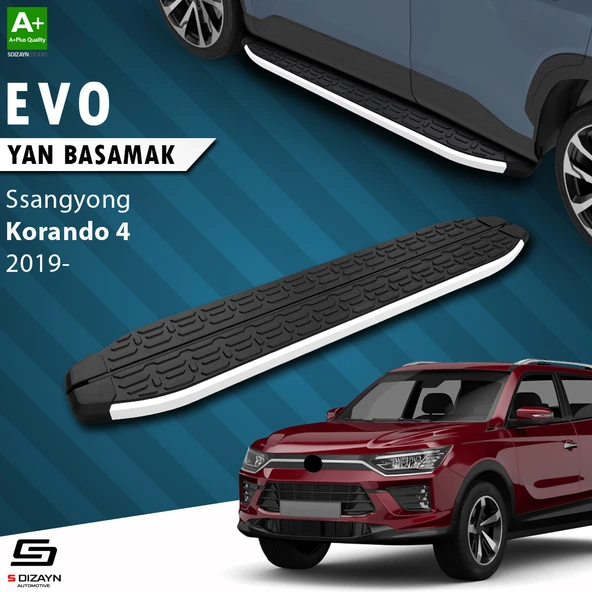 S-Dizayn Ssangyong Korando Evo Aluminyum Yan Basamak 183 Cm 2019 Üzeri A+ Kalite ürün görseli 1