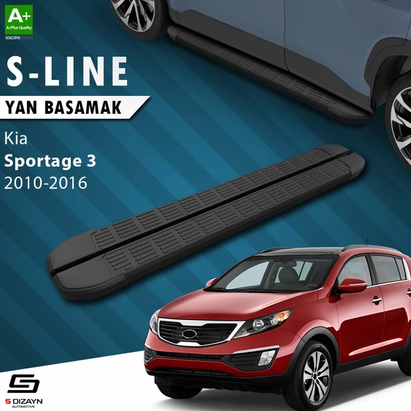 S-Dizayn Kia Sportage 3 S-Line Siyah Yan Basamak 173 Cm 2010-2016 A+ Kalite ürün görseli 1