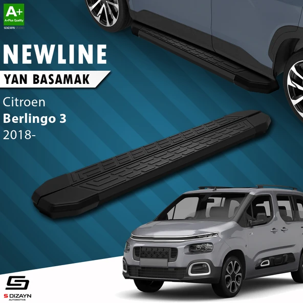 S-Dizayn Citroen Berlingo 3 NewLine Siyah Yan Basamak 203 Cm 2018 Üzeri A+ Kalite ürün görseli 1