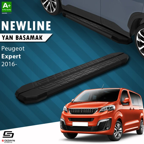 S-Dizayn Peugeot Expert 3 Kısa Şase NewLine Siyah Yan Basamak 213 Cm 2016 Üzeri A+ Kalite ürün görseli 1