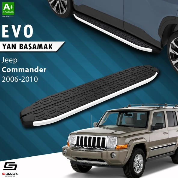 S-Dizayn Jeep Commander Evo Aluminyum Yan Basamak 173 Cm 2006-2010 A+ Kalite ürün görseli 1