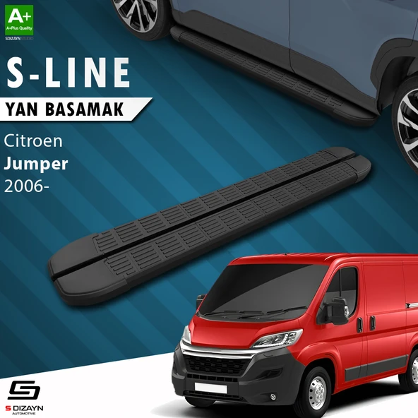 S-Dizayn Citroen Jumper 3 Orta Şase S-Line Siyah Yan Basamak 253 Cm 2006-2022 A+ Kalite ürün görseli 1