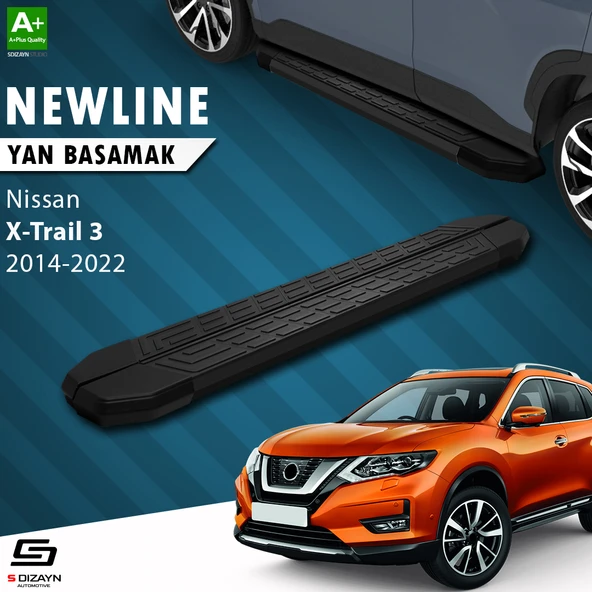 S-Dizayn Nissan X-Trail T32 NewLine Siyah Yan Basamak 183 Cm 2014-2022 A+ Kalite ürün görseli 1
