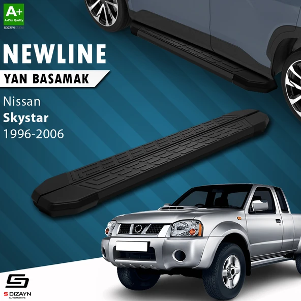 S-Dizayn Nissan Skystar Pick-Up NewLine Siyah Yan Basamak 193 Cm 1996-2006 A+ Kalite ürün görseli 1