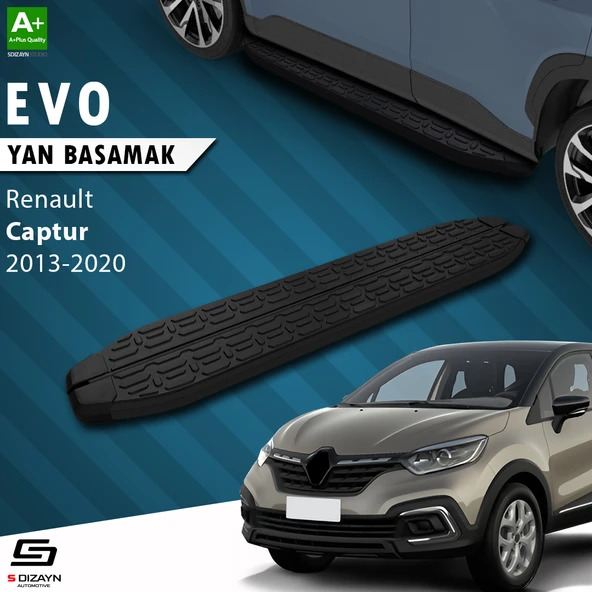 S-Dizayn Renault Captur Evo Siyah Yan Basamak 173 Cm 2013-2020 A+ Kalite ürün görseli 1
