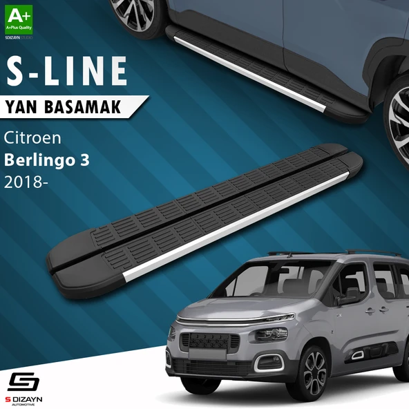 S-Dizayn Citroen Berlingo 3 S-Line Aluminyum Yan Basamak 203 Cm 2018 Üzeri A+ Kalite ürün görseli 1