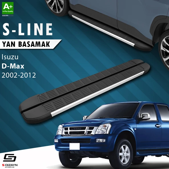 S-Dizayn Isuzu D-Max S-Line Aluminyum Yan Basamak 203 Cm 2002-2012 A+ Kalite ürün görseli 1