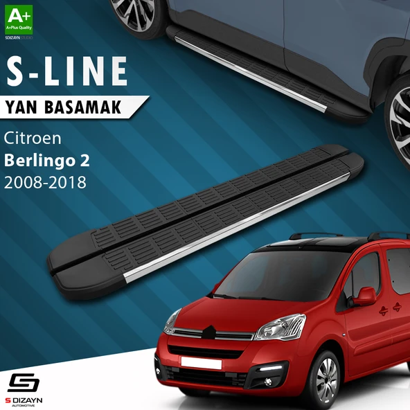 S-Dizayn Citroen Berlingo 2 S-Line Krom Yan Basamak 193 Cm 2008-2018 A+ Kalite ürün görseli 1