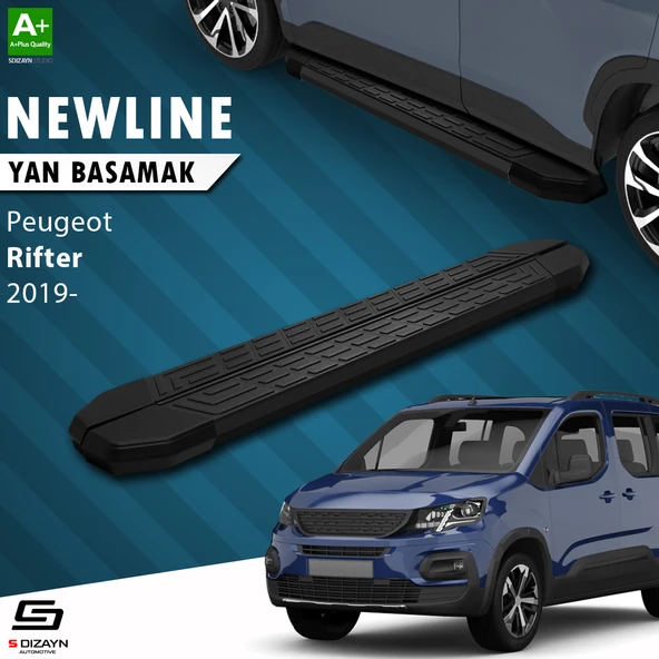 S-Dizayn Peugeot Rifter NewLine Siyah Yan Basamak 203 Cm 2019 Üzeri A+ Kalite ürün görseli 1