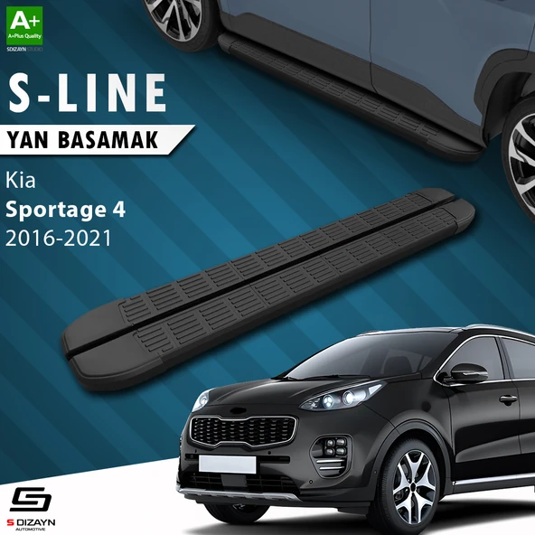 S-Dizayn Kia Sportage 4 S-Line Siyah Yan Basamak 173 Cm 2016-2021 A+ Kalite ürün görseli 1