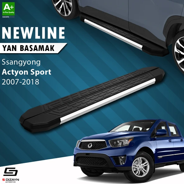S-Dizayn Ssangyong Actyon Sports NewLine Krom Yan Basamak 203 Cm 2007-2018 A+ Kalite ürün görseli 1