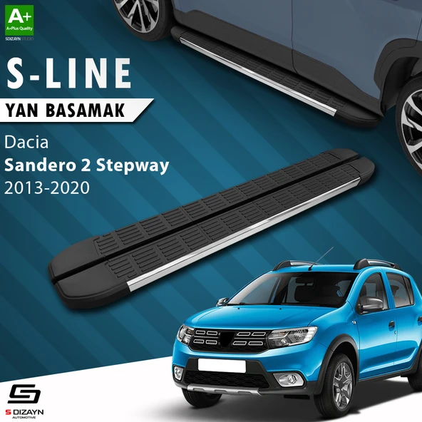 S-Dizayn Dacia Sandero 2 Stepway S-Line Krom Yan Basamak 173 Cm 2013-2020 A+ Kalite ürün görseli 1