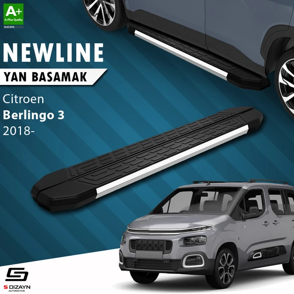 S-Dizayn Citroen Berlingo 3 NewLine Krom Yan Basamak 203 Cm 2018 Üzeri A+ Kalite ürün görseli 1