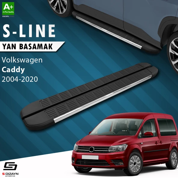 S-Dizayn VW Caddy 3 Uzun Şase S-Line Krom Yan Basamak 223 Cm 2004-2020 A+ Kalite ürün görseli 1