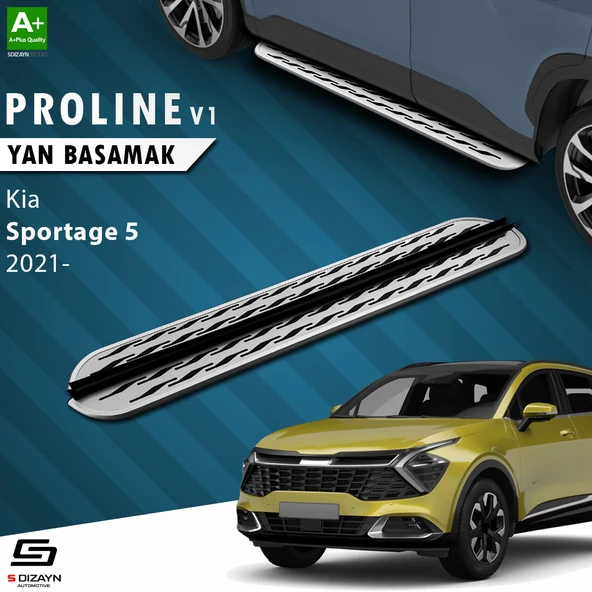 S-Dizayn Kia Sportage 5 OEM Still Pro V2 Aluminyum Yan Basamak 173 Cm 2021 Üzeri A+ Kalite ürün görseli 1
