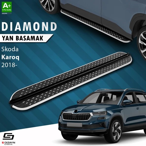 S-Dizayn Skoda Karoq Diamond Krom Yan Basamak 173 Cm 2018 Üzeri A+ Kalite ürün görseli 1