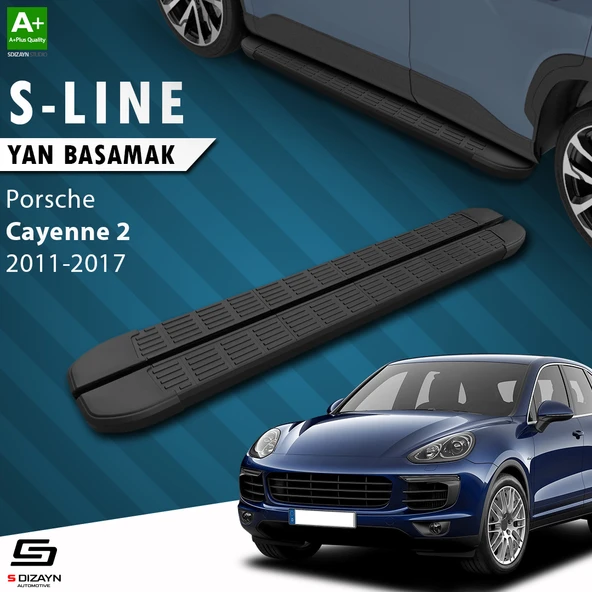 S-Dizayn Porsche Cayenne 2 S-Line Siyah Yan Basamak 193 Cm 2011-2017 A+ Kalite ürün görseli 1