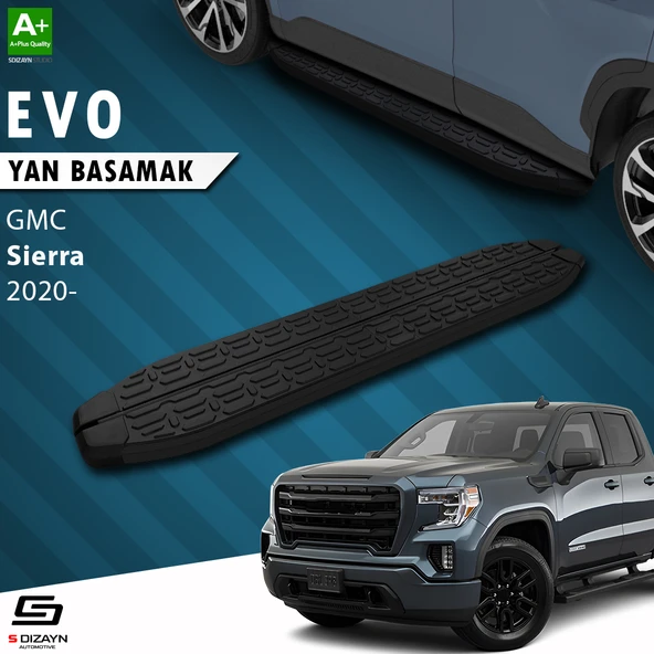 S-Dizayn GMC Sierra 5 Uzun Şase Evo Siyah Yan Basamak 253 Cm 2020 Üzeri A+ Kalite ürün görseli 1