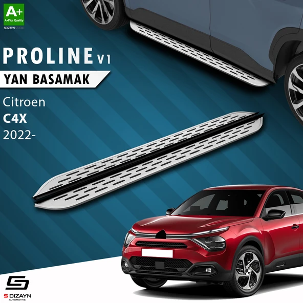 S-Dizayn Citroen C4 X OEM Still Pro V1 Aluminyum Yan Basamak 183 Cm 2022 Üzeri A+ Kalite ürün görseli 1