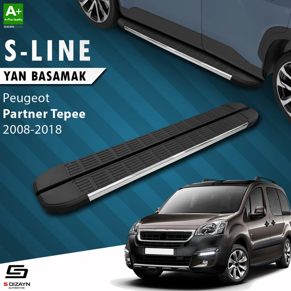 S-Dizayn Peugeot Partner 2 Tepee S-Line Krom Yan Basamak 193 Cm 2008-2018 A+ Kalite ürün görseli 1