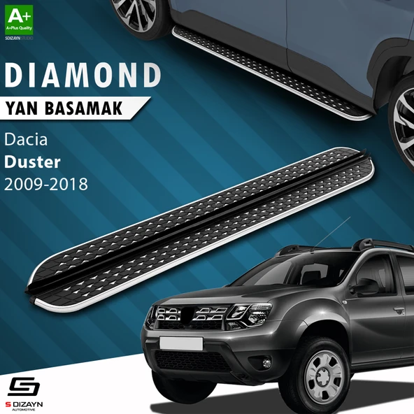 S-Dizayn Dacia Duster Diamond Krom Yan Basamak 173 Cm 2009-2018 A+ Kalite ürün görseli 1