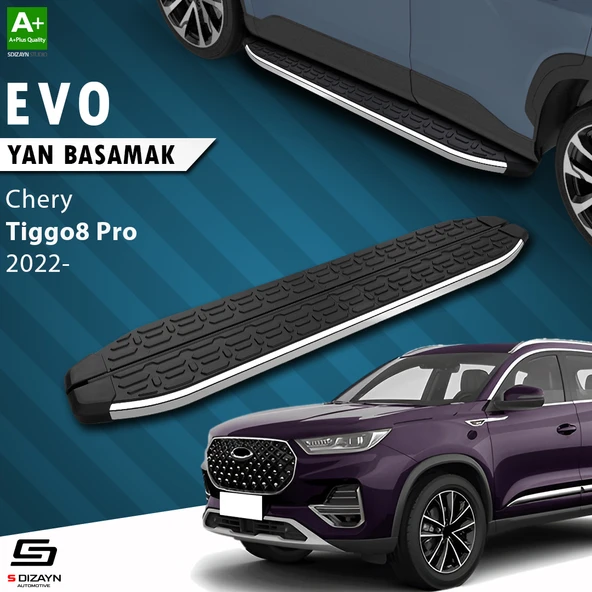 S-Dizayn Chery Tiggo8 Pro Evo Krom Yan Basamak 183 Cm 2022 Üzeri A+ Kalite ürün görseli 1