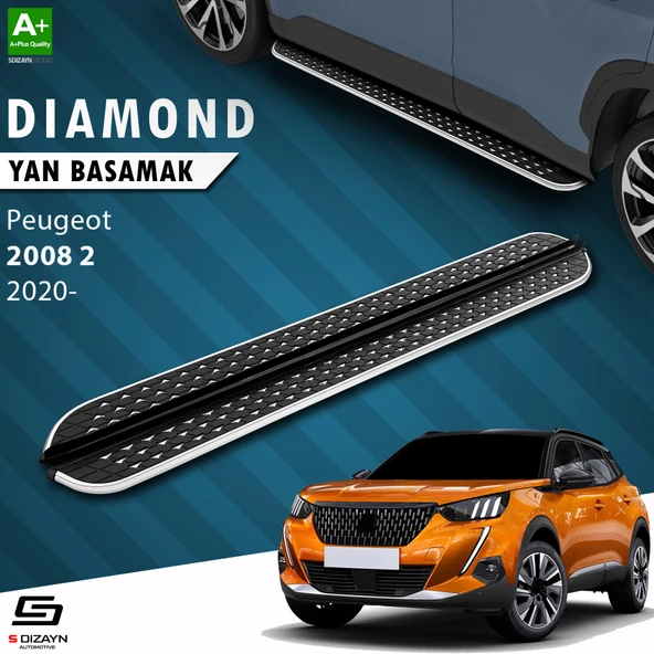 S-Dizayn Peugeot 2008 2 Diamond Krom Yan Basamak 183 Cm 2020 Üzeri A+ Kalite ürün görseli 1