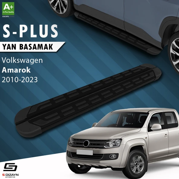 S-Dizayn VW Amarok S-Plus Siyah Yan Basamak 203 Cm 2010-2023 A+ Kalite ürün görseli 1