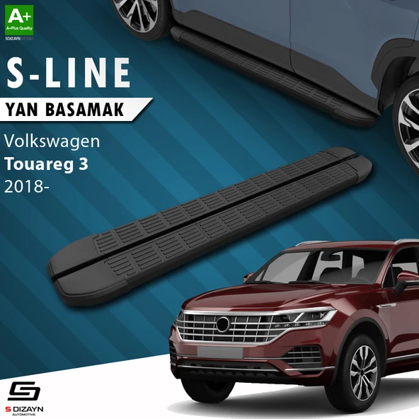 S-Dizayn VW Touareg 3 S-Line Siyah Yan Basamak 193 Cm 2018 Üzeri A+ Kalite ürün görseli 1