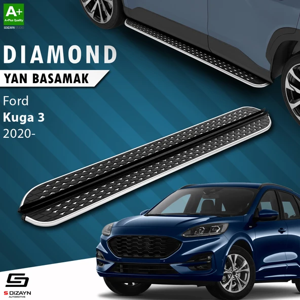 S-Dizayn Ford Kuga 3 Diamond Krom Yan Basamak 183 Cm 2020 Üzeri A+ Kalite ürün görseli 1