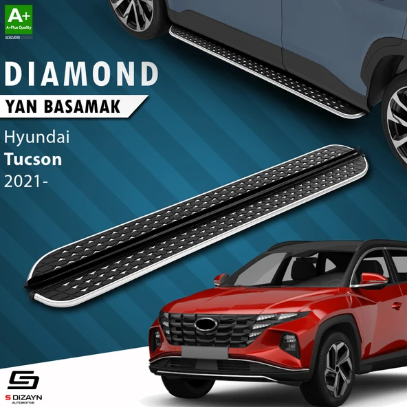 S-Dizayn Hyundai Tucson 4 Diamond Krom Yan Basamak 173 Cm 2021-2024 A+ Kalite ürün görseli 1