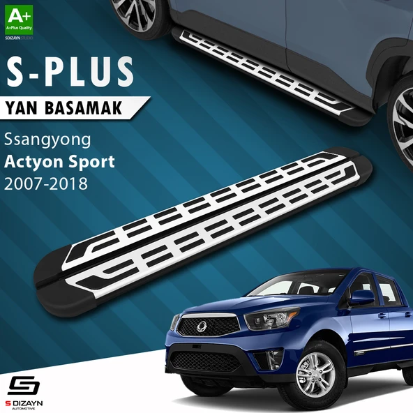 S-Dizayn Ssangyong Actyon Sports S-Plus Gri Yan Basamak 203 Cm 2007-2018 A+ Kalite ürün görseli 1