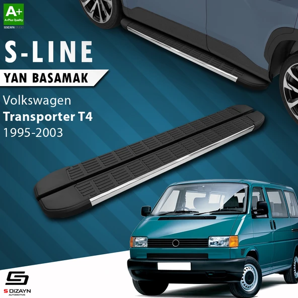 S-Dizayn VW Transporter T4 Uzun Şase S-Line Krom Yan Basamak 253 Cm 1995-2003 A+ Kalite ürün görseli 1